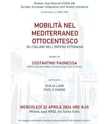 EURSLAM – Mobilità del Mediterraneo ottocentesco | Milano, 22 aprile 2026